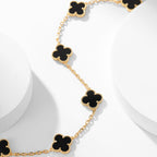 ¡®Glow¡¯CLOVER 10 MOTIFS ONYX NECKLACE