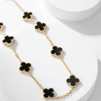 ¡®Glow¡¯CLOVER 10 MOTIFS ONYX NECKLACE