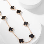 ¡®Glow¡¯CLOVER 10 MOTIFS ONYX NECKLACE