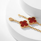 ¡®Glow¡¯CLOVER 10 MOTIFS CARNELIAN NECKLACE