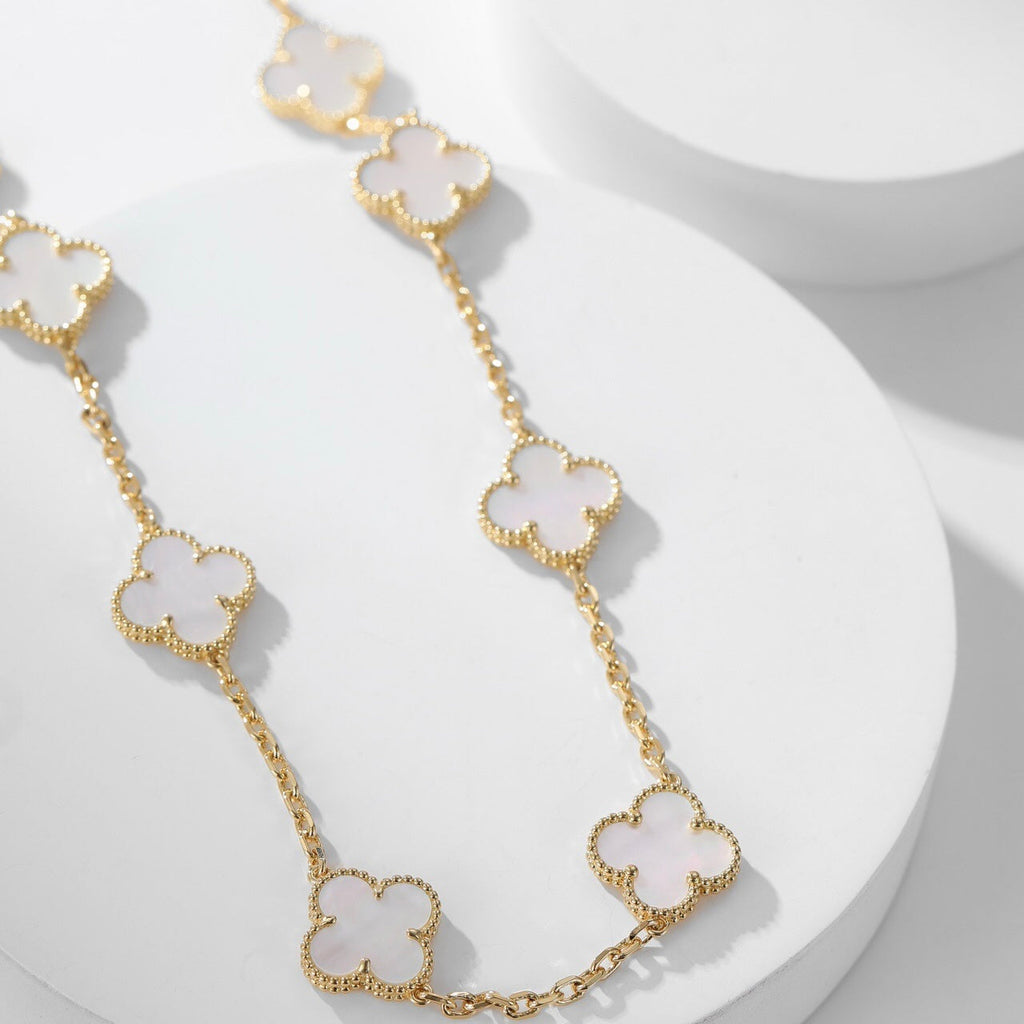 ¡®Glow¡¯CLOVER 10 MOTIFS WHITE MOTHER OF PEARL NECKLACE