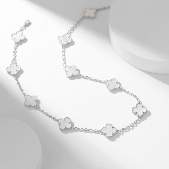 ¡®Glow¡¯CLOVER 10 MOTIFS WHITE MOTHER OF PEARL NECKLACE