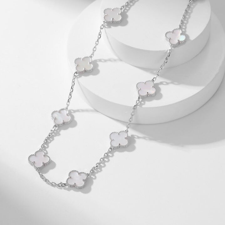 ¡®Glow¡¯CLOVER 10 MOTIFS WHITE MOTHER OF PEARL NECKLACE