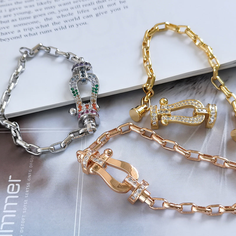 GlowFORCE LARGE HORSESHOE CLASP  METAL BRACELET
