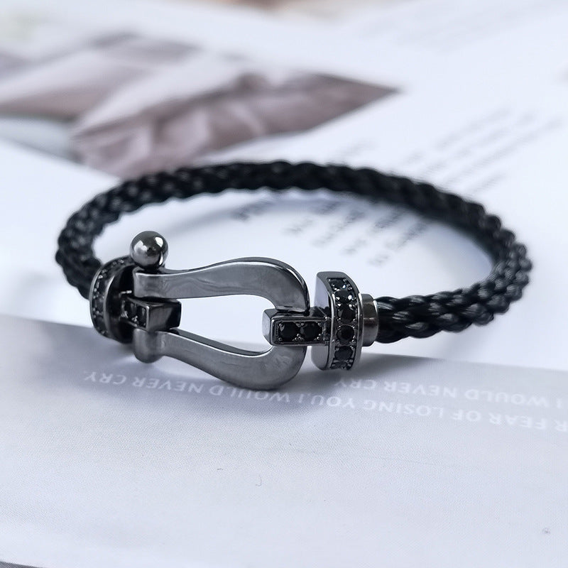 GlowFORCE LARGE SERIES HORSESHOE BLACK SAMURAI BRACELET