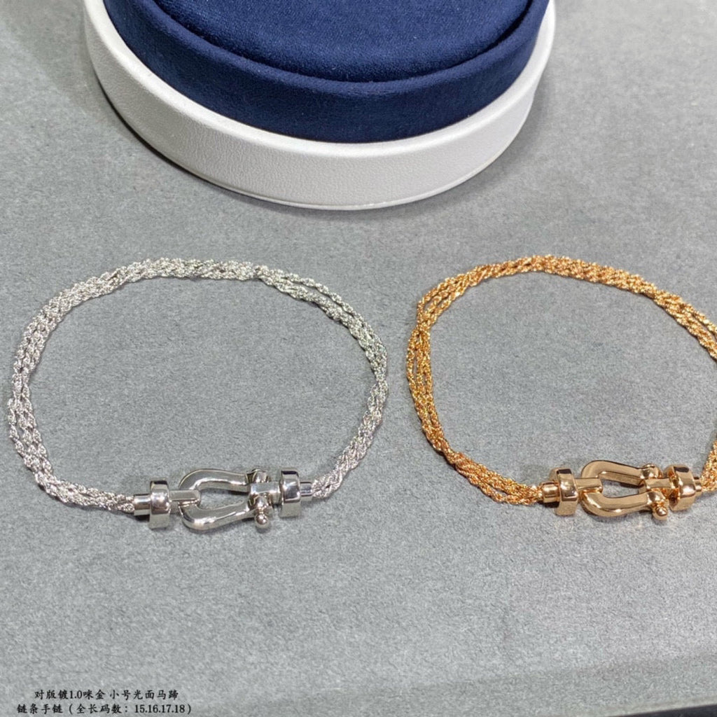 GlowFORCE SMALL HORSESHOE  DIAMOND CHAIN ROPE BRACELET