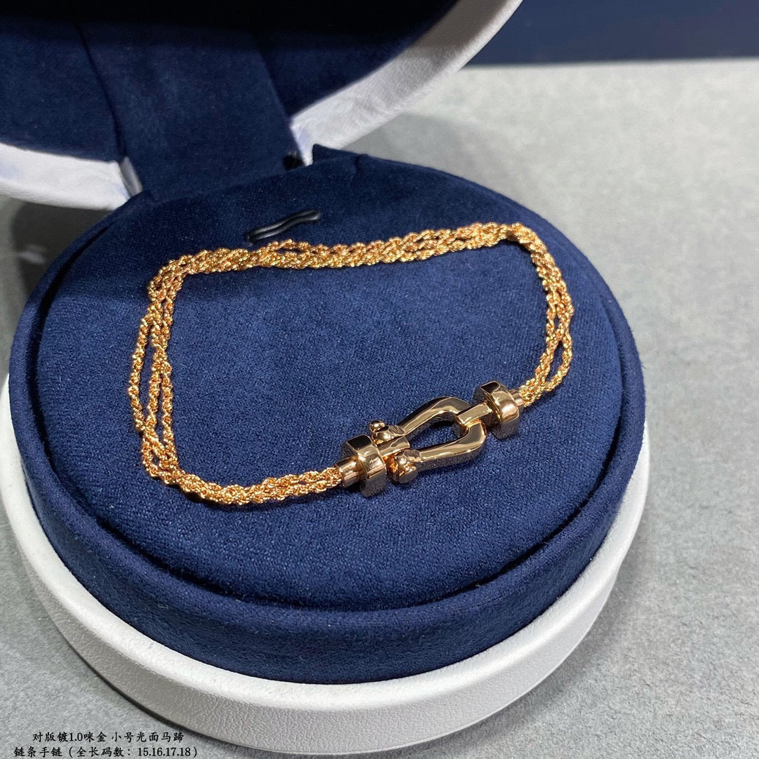 GlowFORCE SMALL HORSESHOE  DIAMOND CHAIN ROPE BRACELET