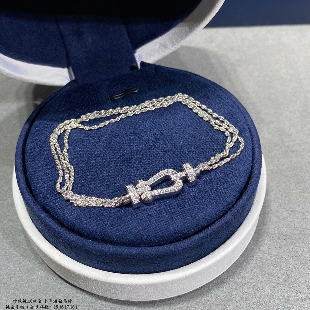 GlowFORCE SMALL HORSESHOE  DIAMOND CHAIN ROPE BRACELET