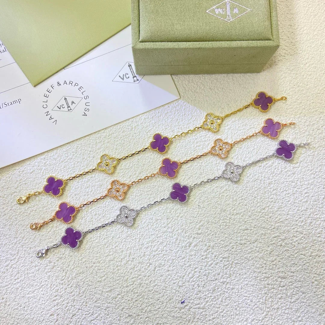 [Glow Jewelry] CLOVER 5 MOTIF VIOLET BRACELET COLLECTION
