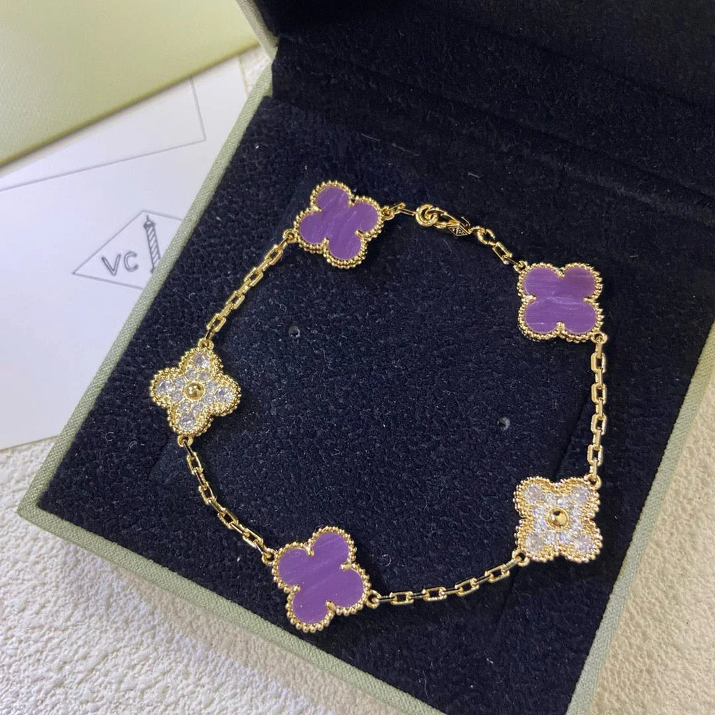[Glow Jewelry] CLOVER 5 MOTIF VIOLET BRACELET COLLECTION