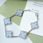 [Glow]New  CLOVER 5 MOTIF PURPLE CHALCEDONY BRACELET COLLECTION