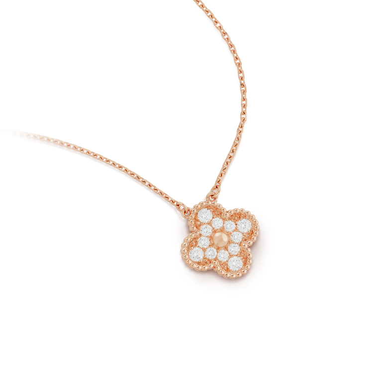 ¡®Glow¡¯CLOVER 15MM DIAMOND SINGLE FLOWER NECKLACE