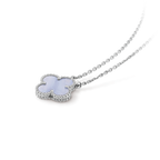 ¡®Glow¡¯CLOVER 15MM BLUE CHALCEDONY NECKLACE SILVER