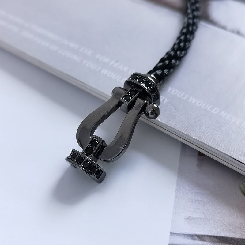 GlowFORCE LARGE SERIES HORSESHOE BLACK SAMURAI BRACELET