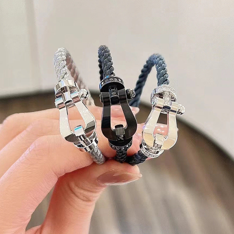 GlowFORCE LARGE HORSESHOE NO DIAMOND BRACELET SILVER