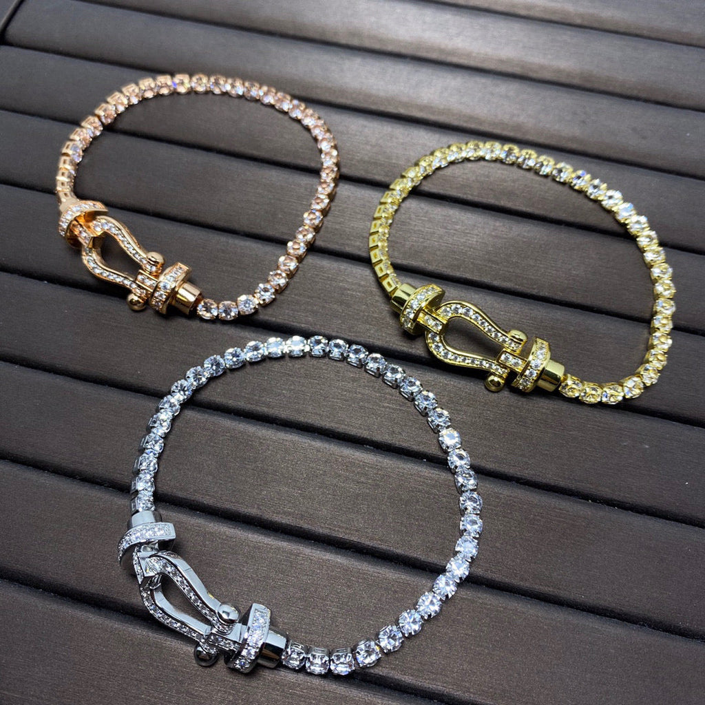 GlowFORCE  LARGE HORSESHOE FULL DIAMOND TENNIS BRACELET