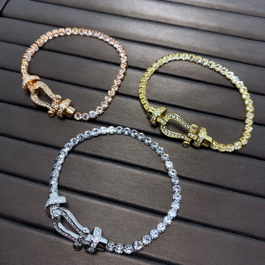 GlowFORCE  LARGE HORSESHOE FULL DIAMOND TENNIS BRACELET