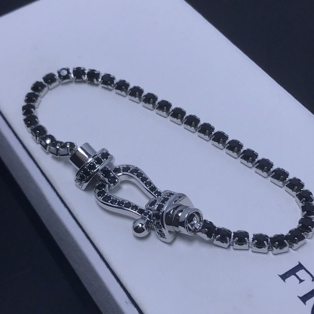 GlowFORCE  LARGE HORSESHOE FULL DIAMOND TENNIS BRACELET
