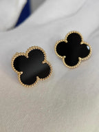 [Glow]CLOVER 20MM BLACK MOP EARRINGS