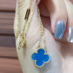 ¡®Glow¡¯CLOVER 15MM BLUE AGATE NECKLACE