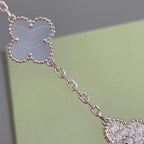 [Glow]New  CLOVER 5 MOTIF PURPLE CHALCEDONY BRACELET COLLECTION