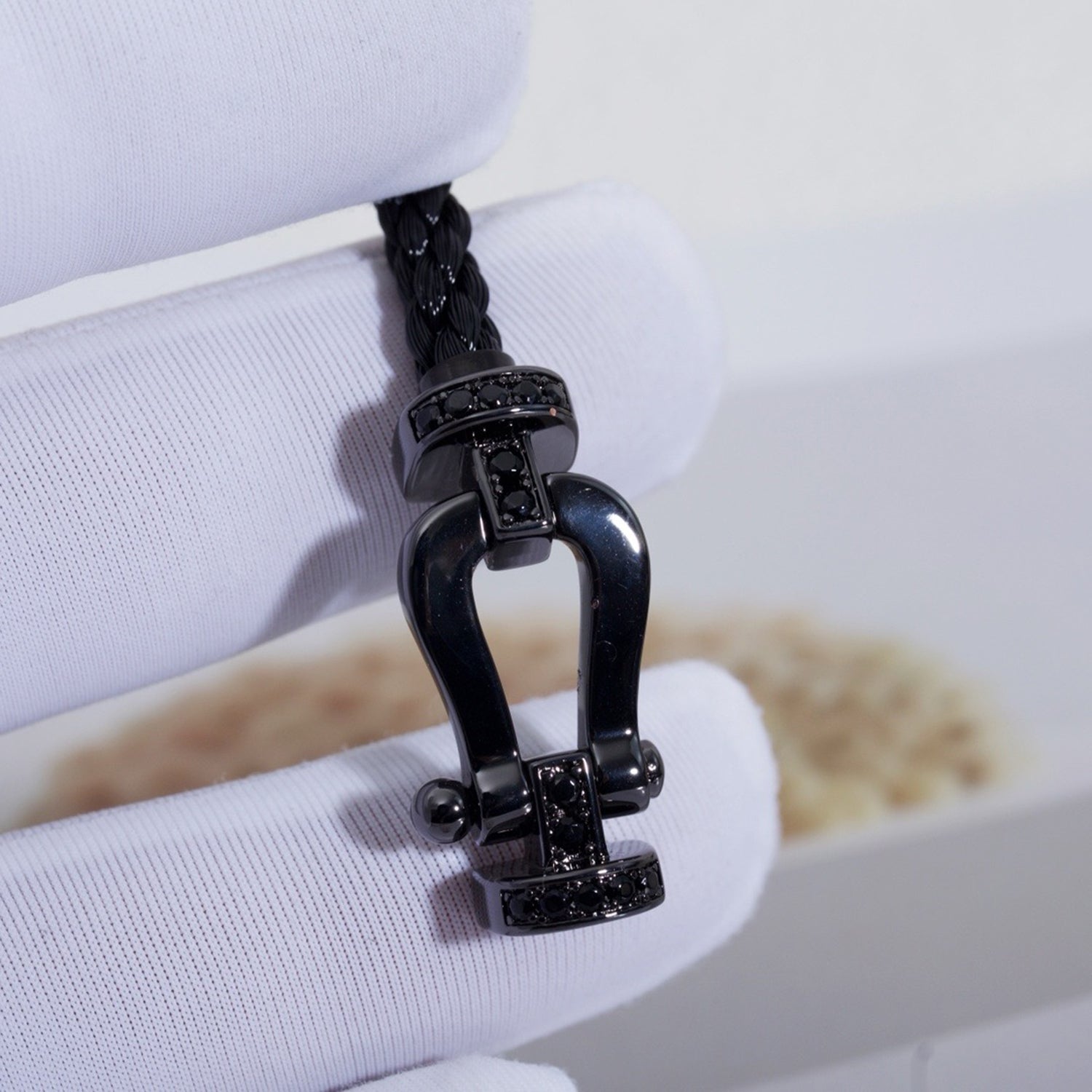 GlowFORCE LARGE SERIES HORSESHOE BLACK SAMURAI BRACELET