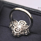 GlowLOOP RING FULL MOTIF DIAMOND 16MM SILVE