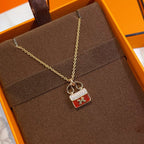 GlowCONSTANCE RED PEDANT PINK GOLD NECKLACE