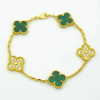 [Glow Jewelry] CLOVER 5 MOTIF MALACHITE BRACELET COLLECTION
