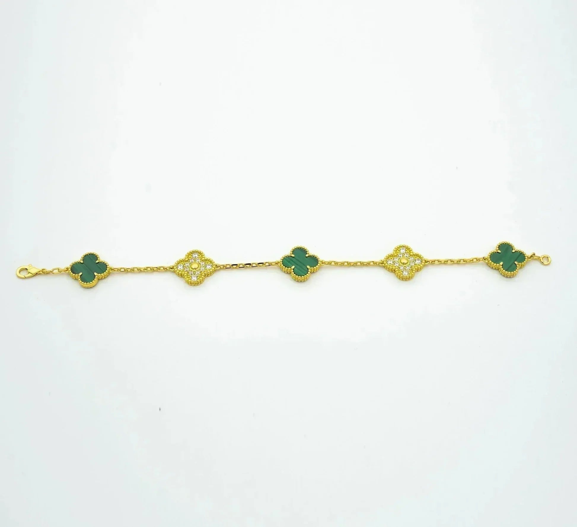 [Glow Jewelry] CLOVER 5 MOTIF MALACHITE BRACELET COLLECTION