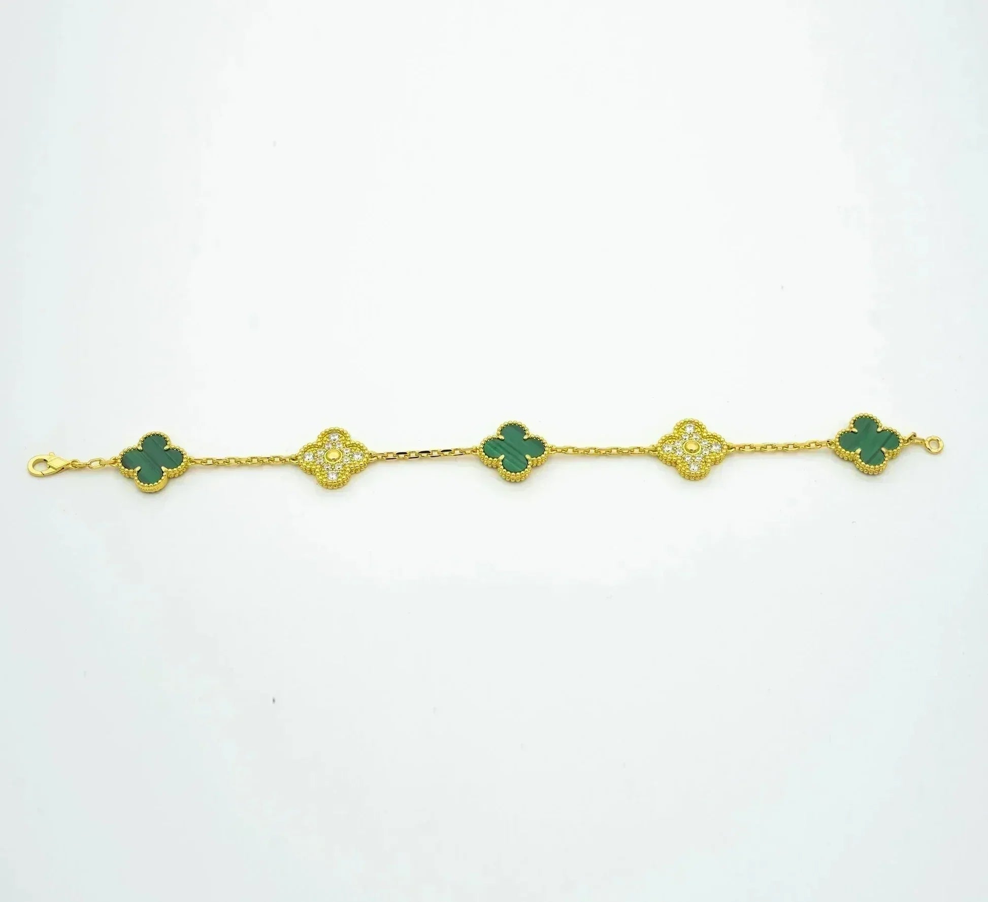 [Glow]New  CLOVER 5 MOTIF MALACHITE BRACELET COLLECTION