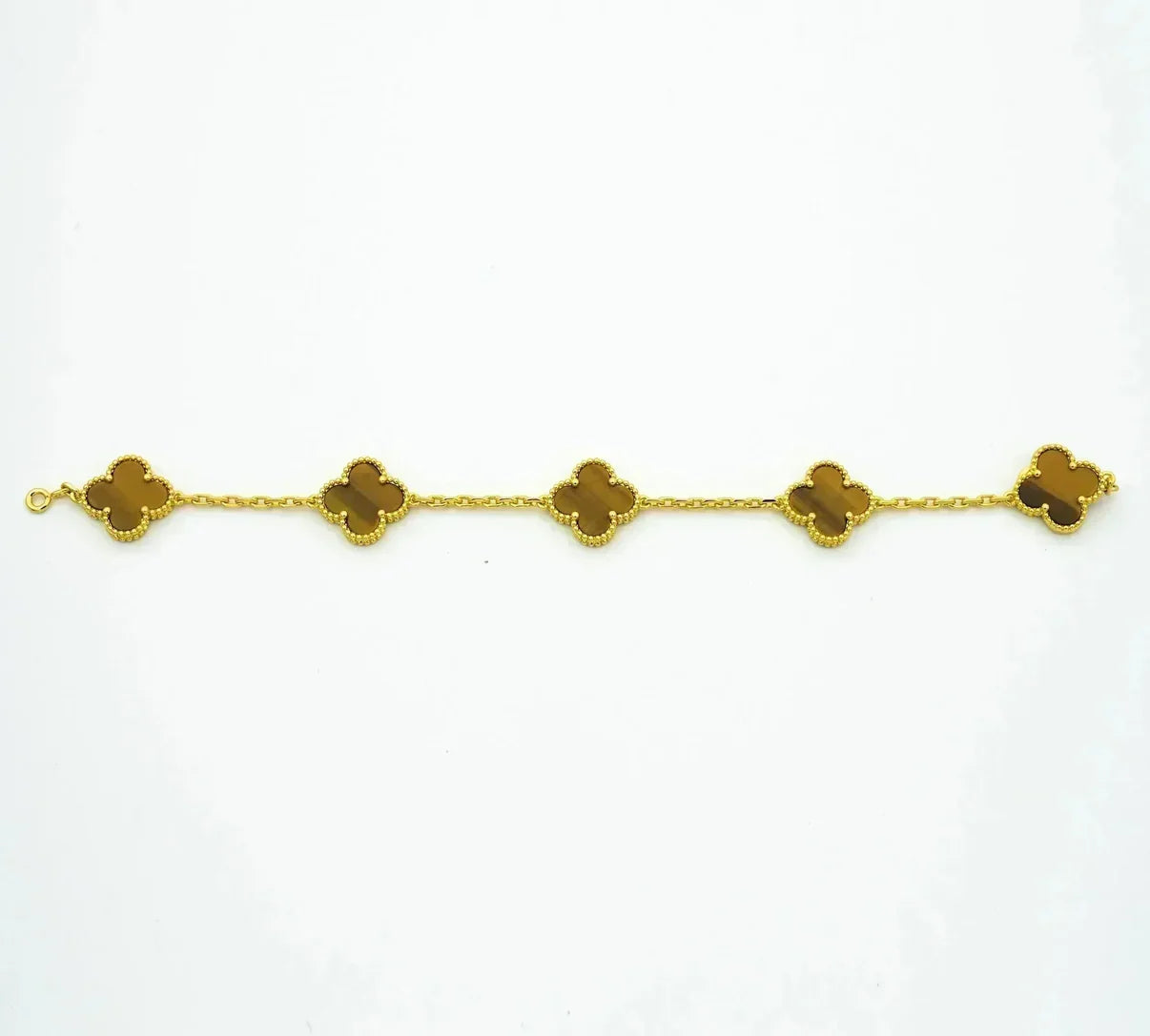 [Glow Jewelry] CLOVER 5 MOTIFS TIGER EYE BRACELET COLLECTION