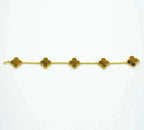[Glow]New  CLOVER 5 MOTIFS TIGER EYE BRACELET COLLECTION