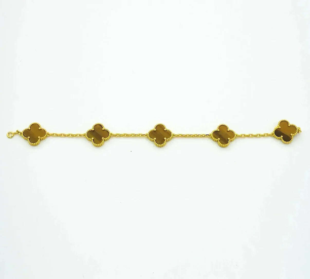 [Glow]New  CLOVER 5 MOTIFS TIGER EYE BRACELET COLLECTION