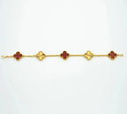 [Glow Jewelry] CLOVER 5 MOTIF RED CORNELIAN BRACELET COLLECTION