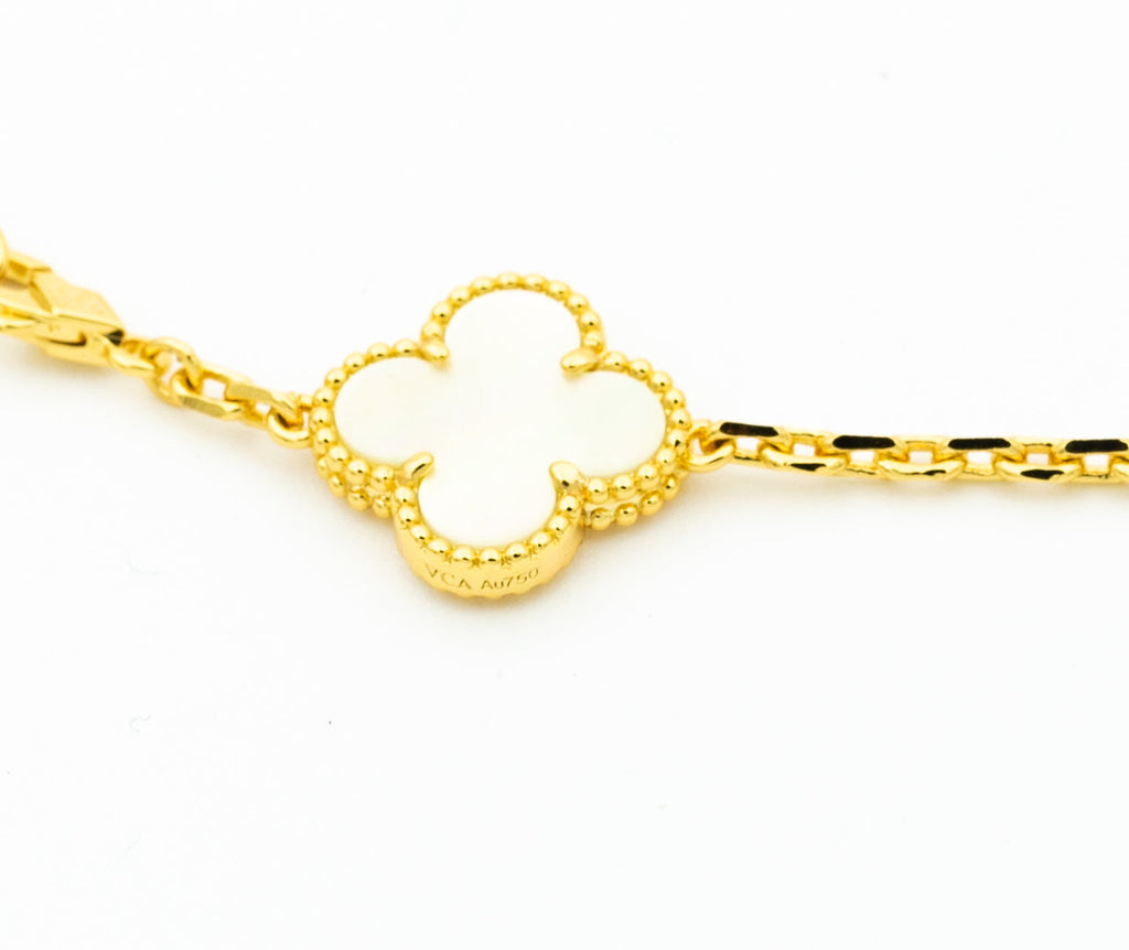 ¡®Glow¡¯CLOVER BRACELET 5 MOTIFS ONYX MOP