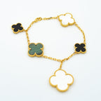 ¡®Glow¡¯CLOVER BRACELET 5 MOTIFS ONYX MOP