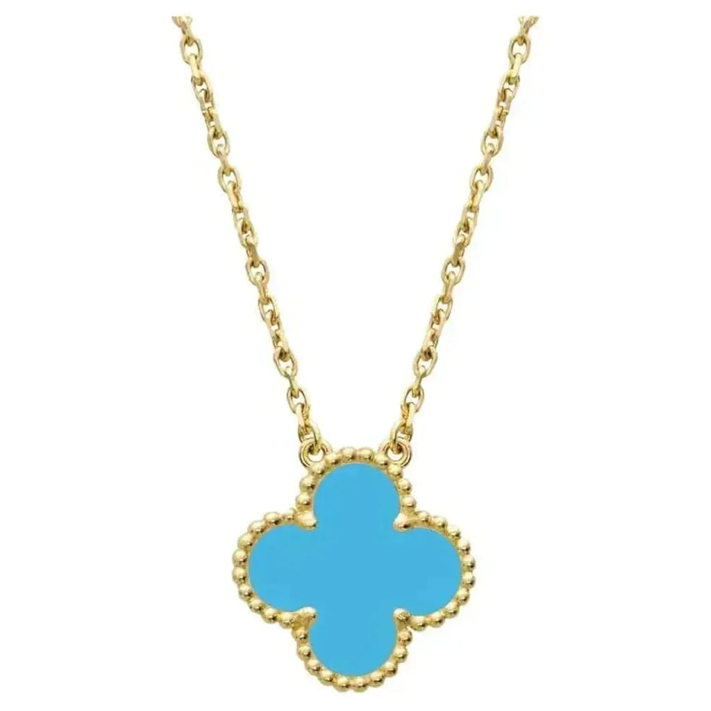 ¡®Glow¡¯CLOVER 15MM VINTAGE TURQUOISE NECKLACE