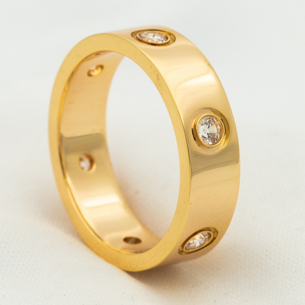 GlowLOVE RING 5.5MM 6 DIAMONDS PINK GOLD