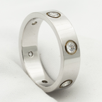GlowLOVE RING 5.5MM 6 DIAMONDS SILVER