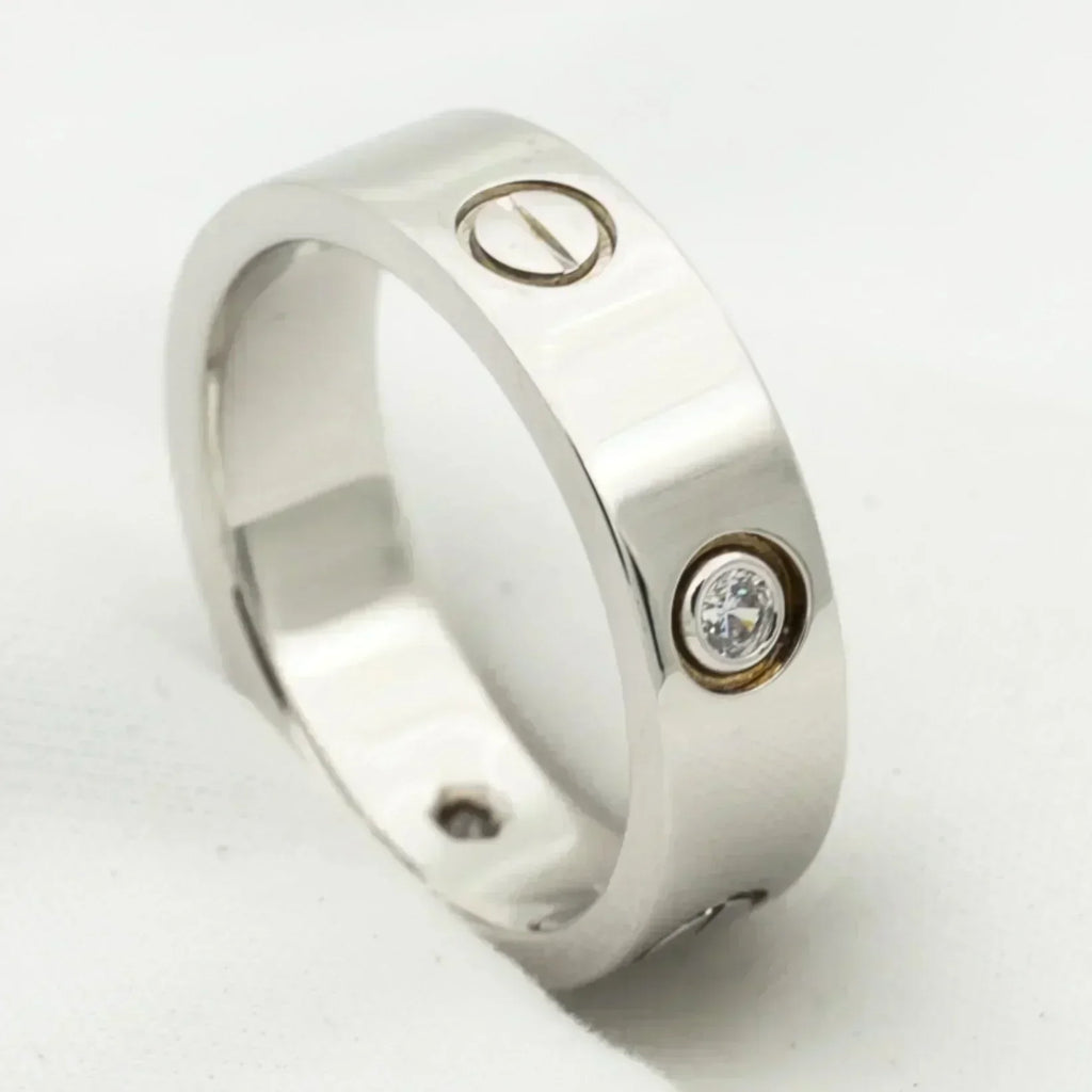 GlowLOVE RING 5.5MM 3 DIAMONDS SILVER