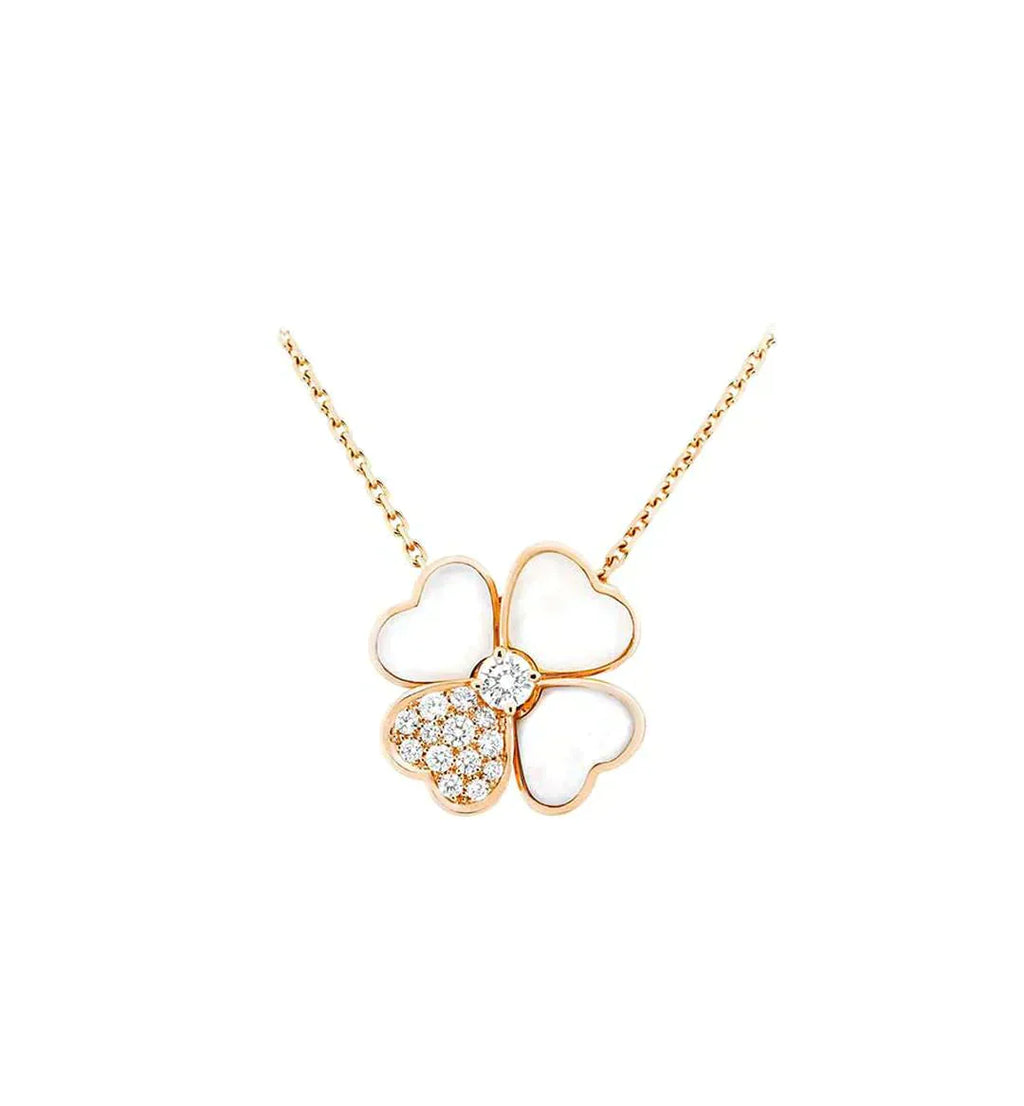 ¡®Glow¡¯CLOVER MOP DIAMOND ROSE GOLD NECKLACE