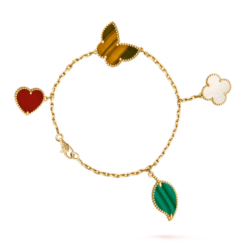 ¡®Glow¡¯LUCKY SPRING 5 MOTIF GOLD BRACELET