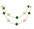 ¡®Glow¡¯CLOVER 20 MOTIFS MALACHITE DIAMOND NECKLACE