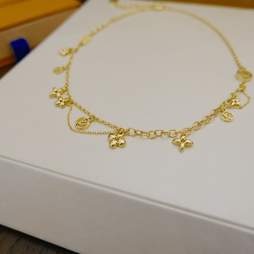 GlowBLOOMING SUPPLE NECKLACE BRASS