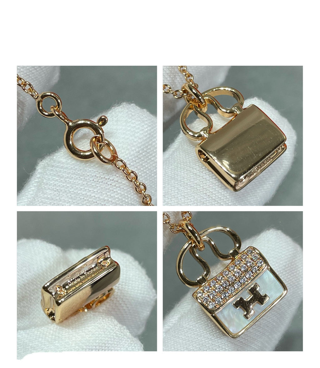 GlowH CIRCE MOISSANITE PENDANT NECKLACE GOLD