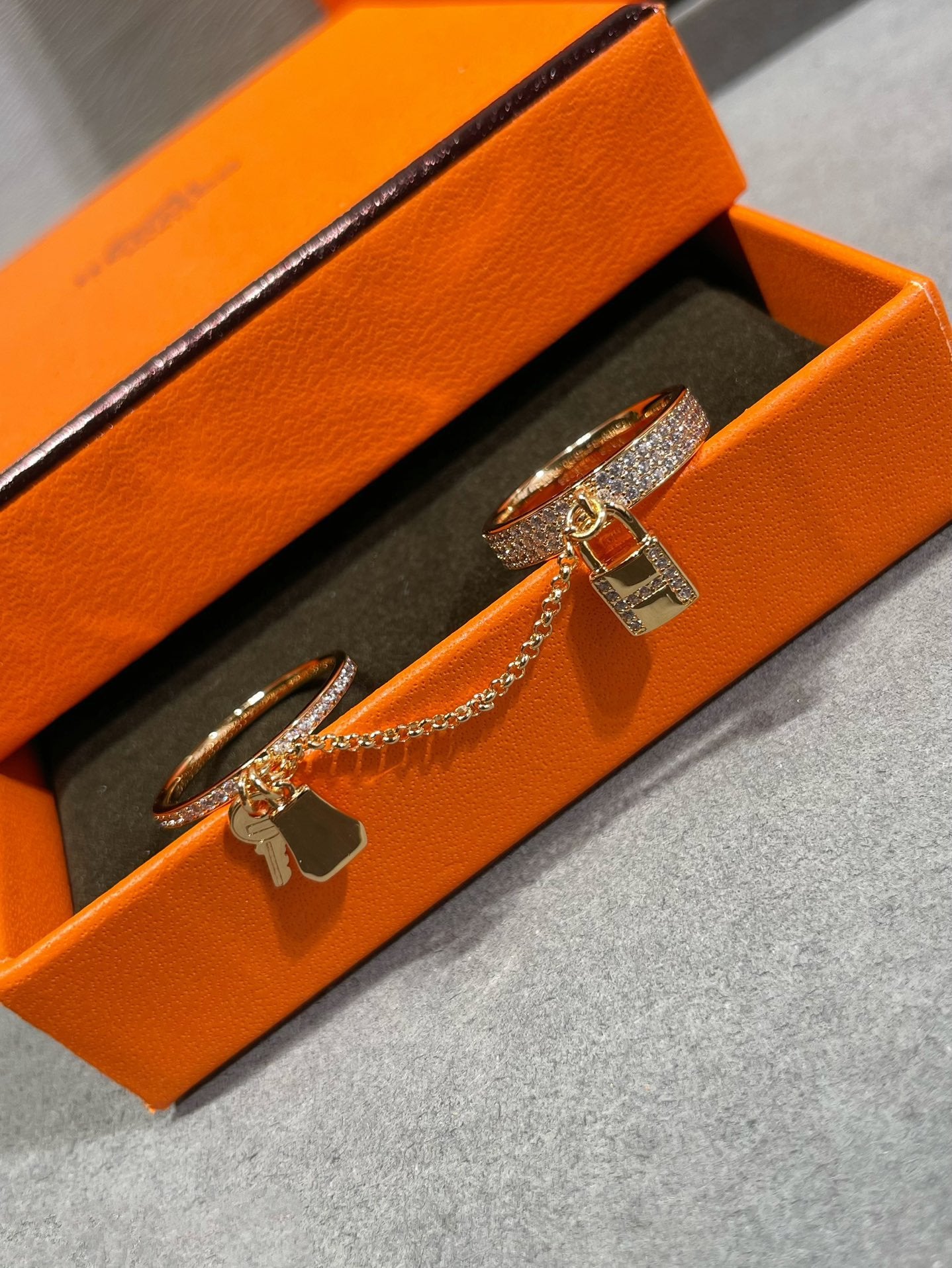 GlowHM KELLY CLOCHETTE DOUBLE RING IN  WITH DIAMONDS
