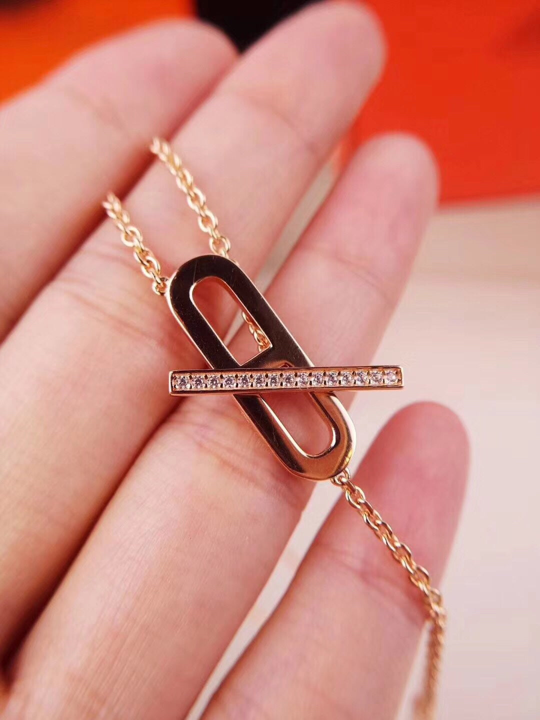 GlowHM NECKLACE PLATINUM ROSE GOLD DIAMOND