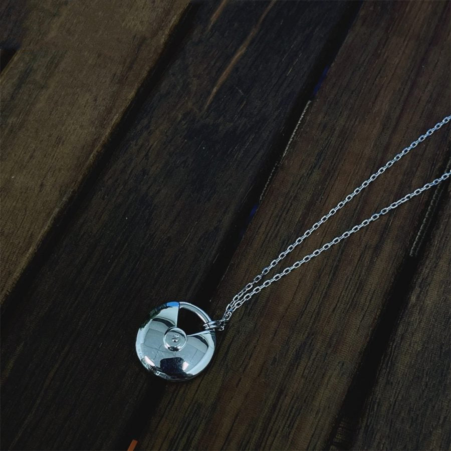 GlowAMULETTE SILVER FULL DIAMOND NECKLACE
