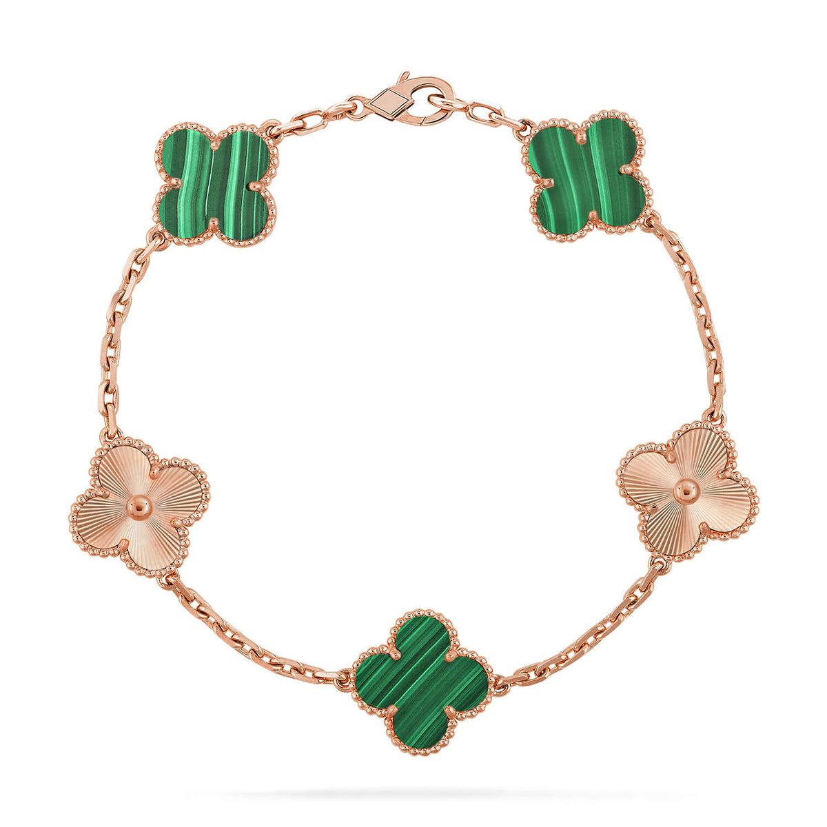 [Glow Jewelry] CLOVER 5 MOTIF MALACHITE BRACELET COLLECTION